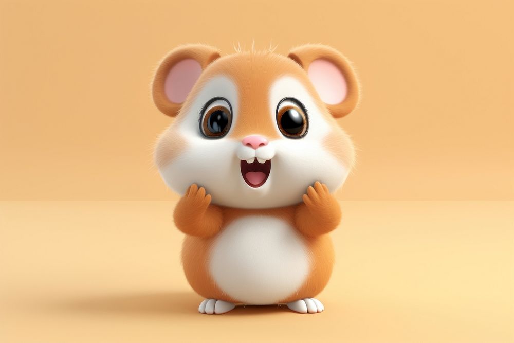 Figurine portrait hamster cartoon. 