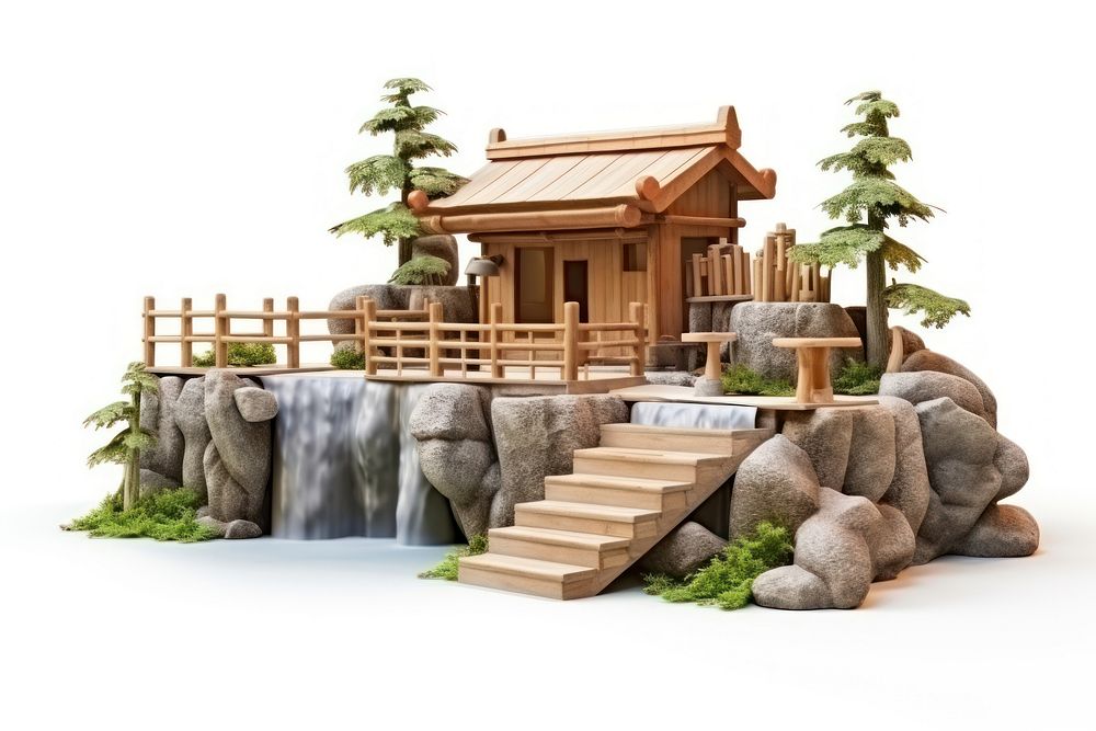 Onsen architecture building outdoors. AI generated Image by rawpixel.