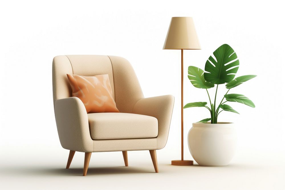 Armchair plant lamp furniture. 