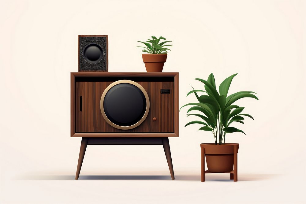 Plant wood loudspeaker electronics. AI generated Image by rawpixel.