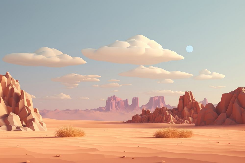 Desert landscape outdoors nature. AI generated Image by rawpixel.