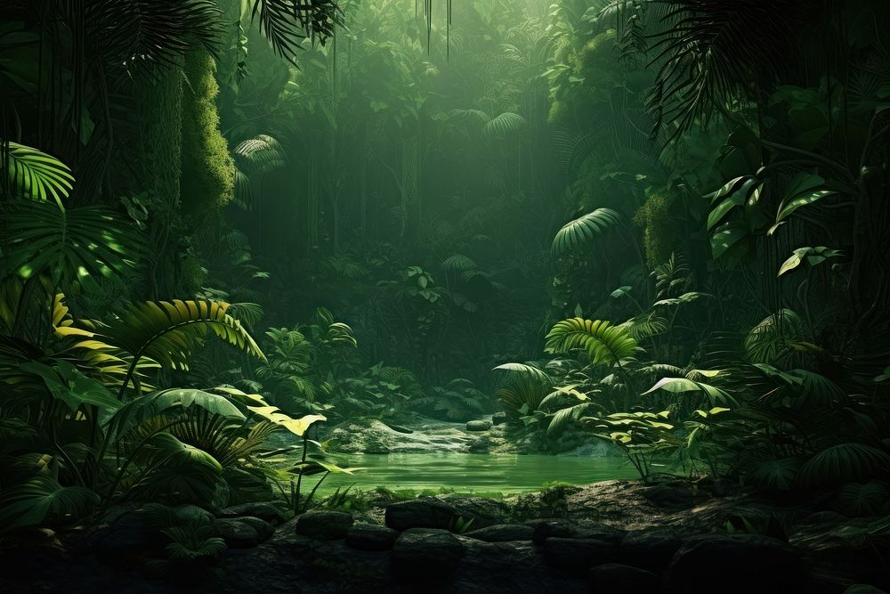 Vegetation rainforest outdoors nature. AI generated Image by rawpixel.