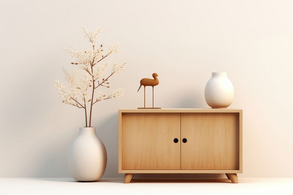 Plant vase lamp wood. AI generated Image by rawpixel.