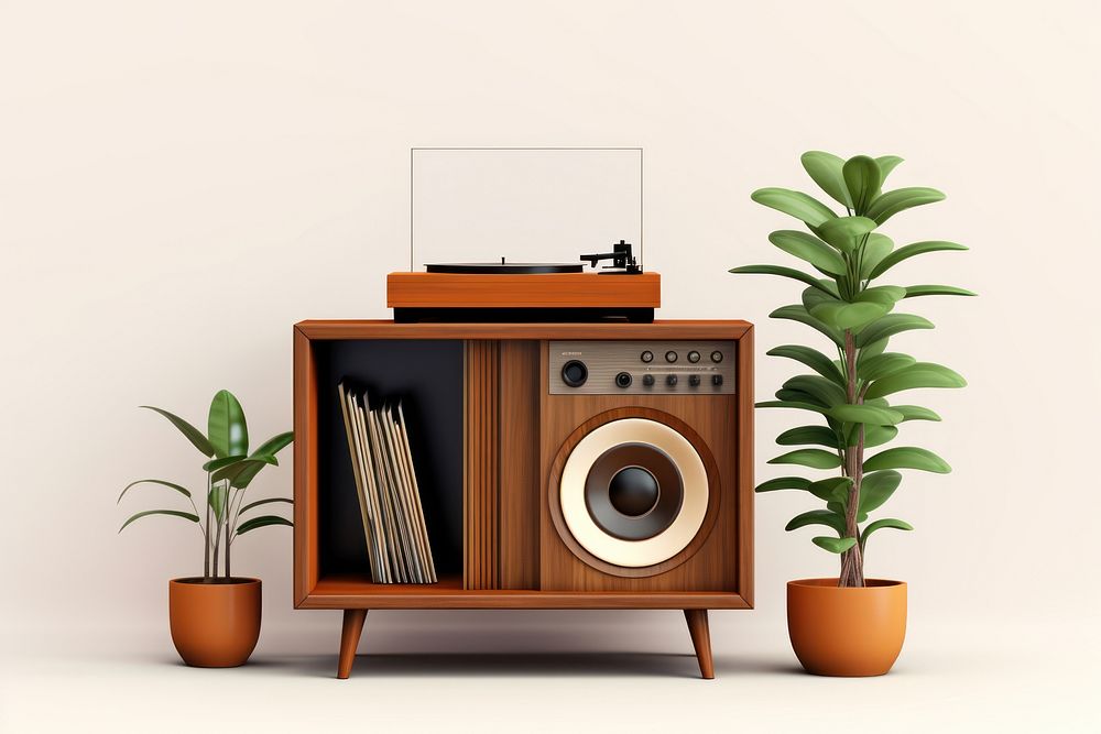 Plant electronics record loudspeaker. AI generated Image by rawpixel.