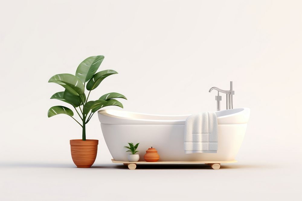 Bathtub plant leaf houseplant. AI generated Image by rawpixel.
