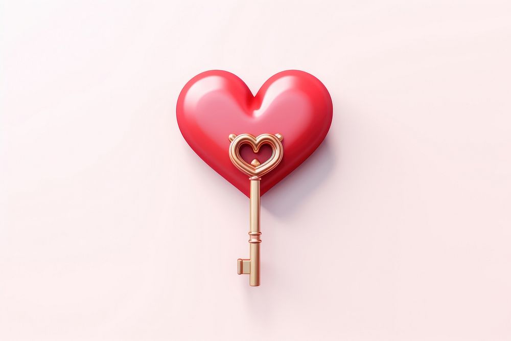 Key heart affectionate security. AI generated Image by rawpixel.