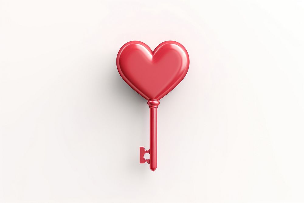 Symbol heart key white background. AI generated Image by rawpixel.