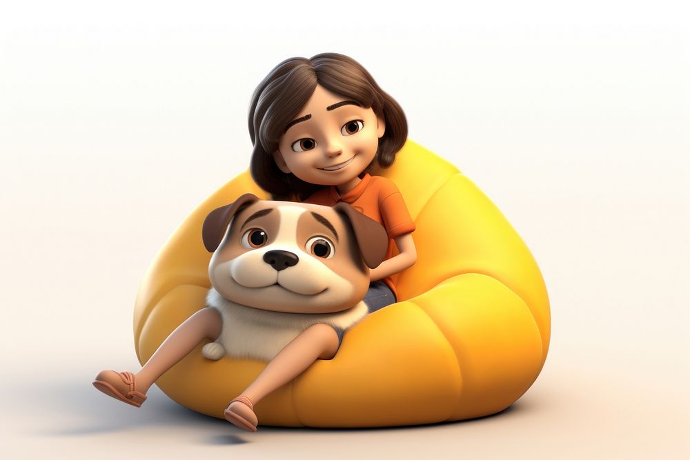 Sitting cartoon cute dog. AI generated Image by rawpixel.