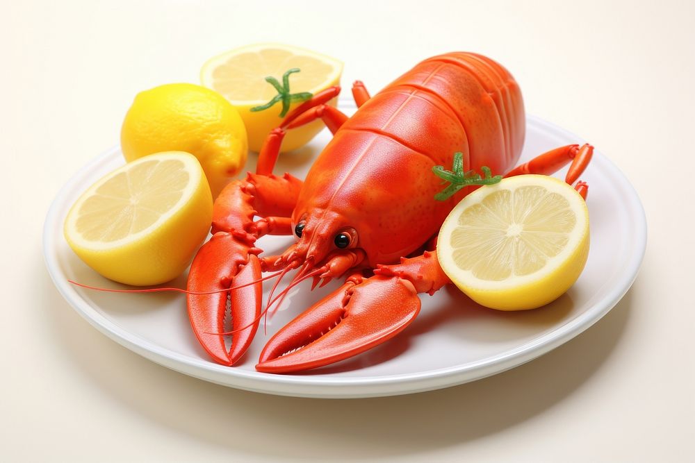 Lobster lemon food seafood. AI generated Image by rawpixel.
