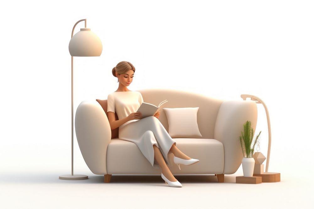 Furniture armchair sitting reading. AI generated Image by rawpixel.