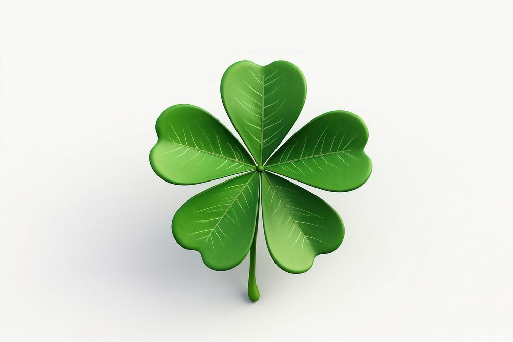 Leaf clover green white background. AI generated Image by rawpixel.