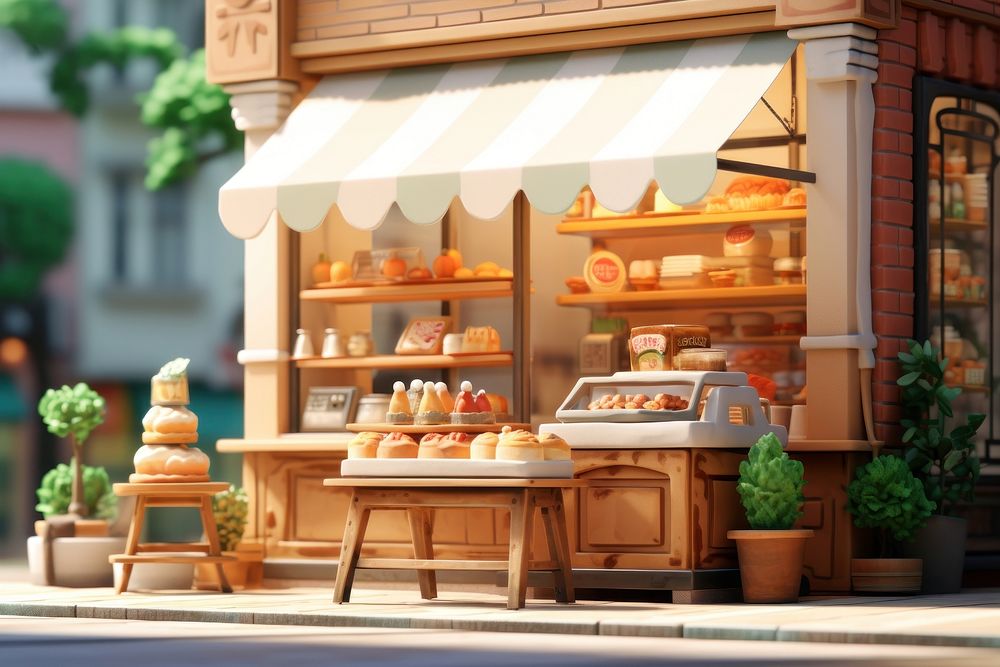 Bakery shop store food architecture. AI generated Image by rawpixel.