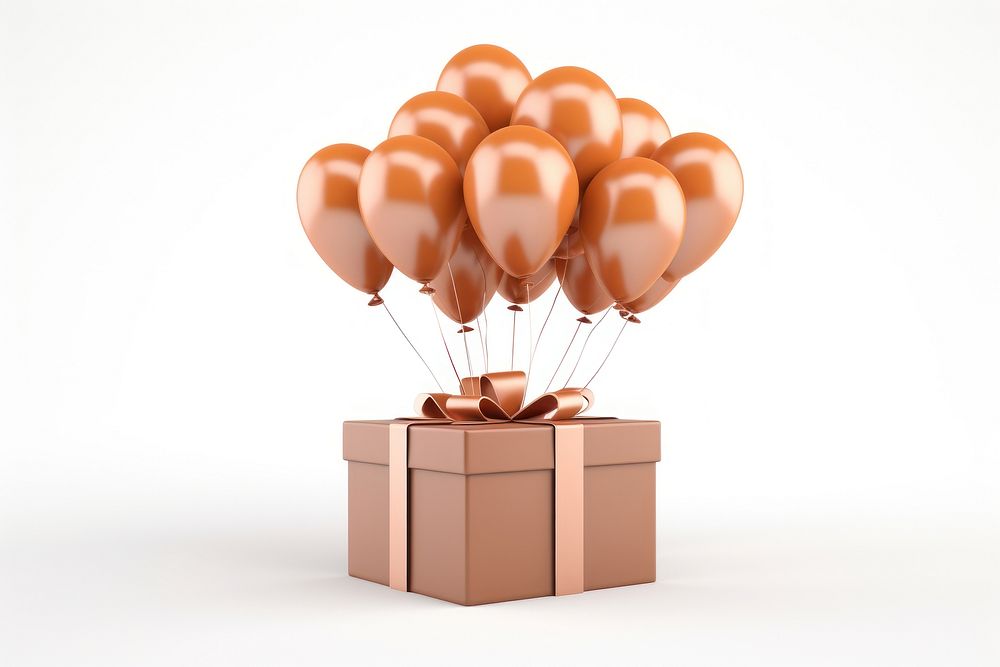 Balloon box gift white background. AI generated Image by rawpixel.