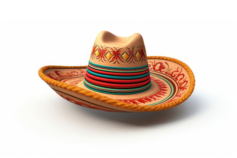 Sombrero hat white background tradition. AI generated Image by rawpixel.