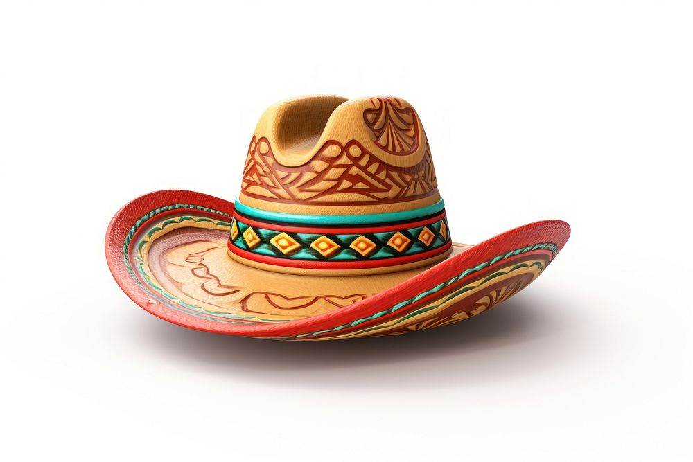 Sombrero hat white background tradition. AI generated Image by rawpixel.