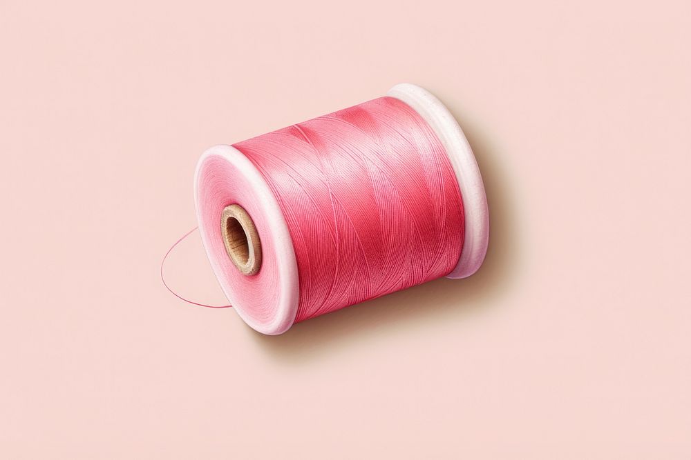 Thread roll pink red material. AI generated Image by rawpixel.