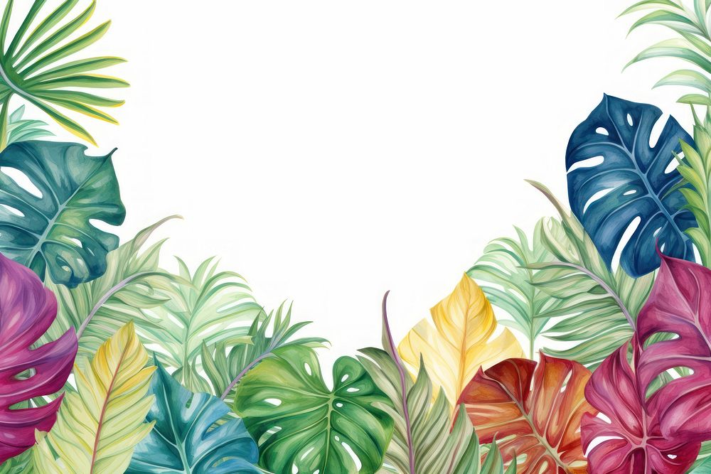 Tropical leaves border backgrounds outdoors tropics. AI generated Image by rawpixel.