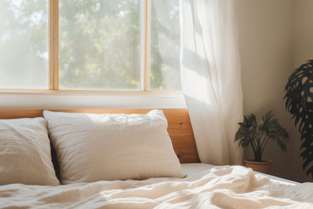 Bed furniture cushion bedroom. 