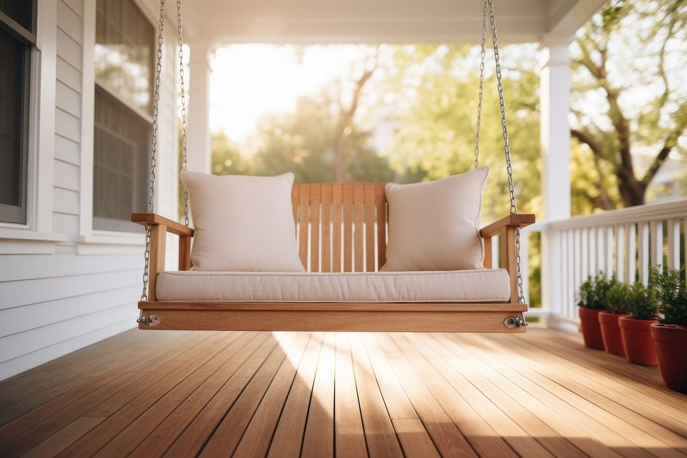 Porch architecture hardwood building. 