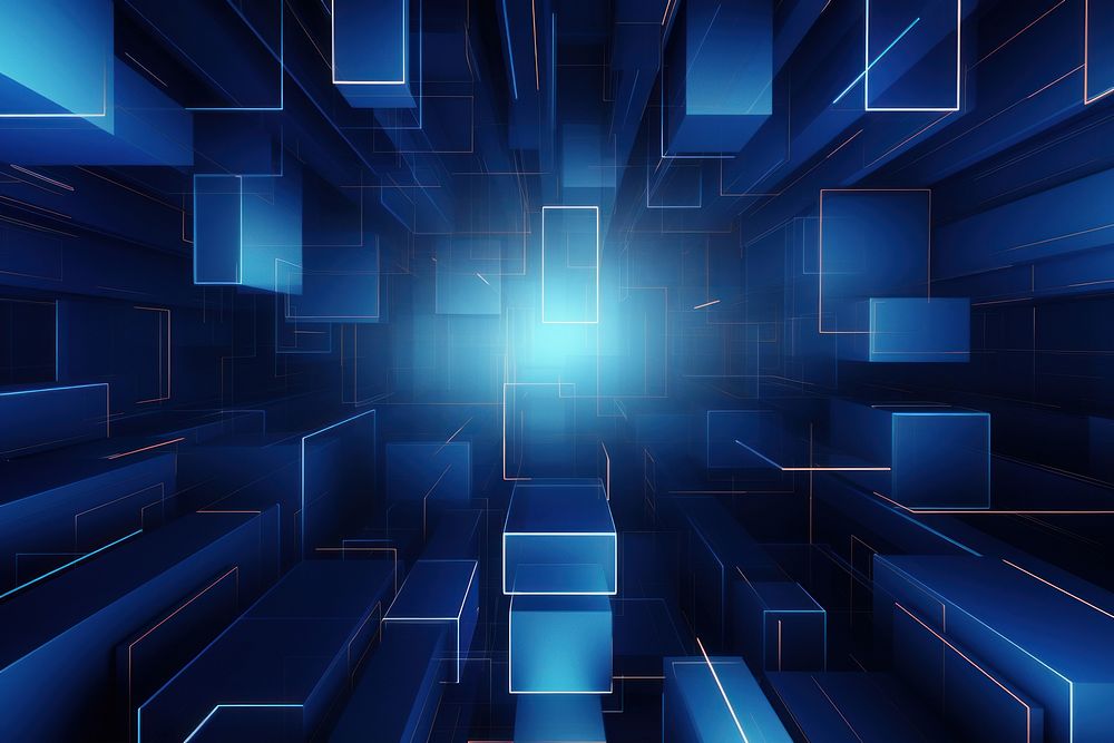 Geometric blue background backgrounds technology abstract. AI generated Image by rawpixel.