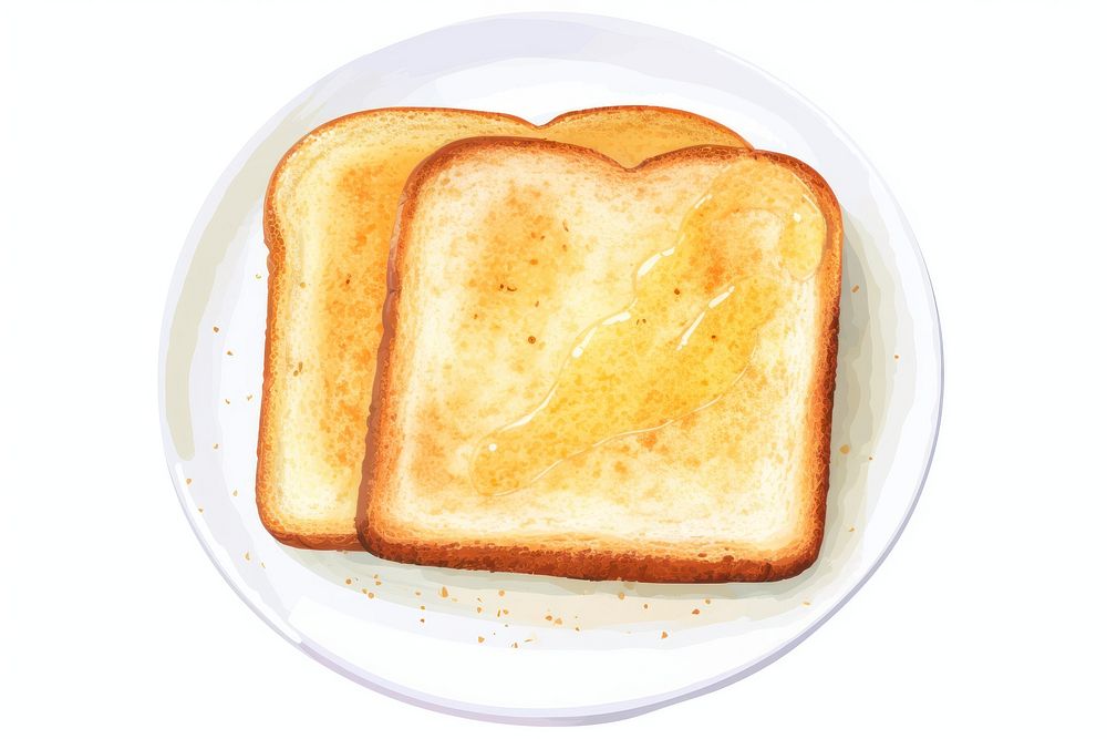 Plate breakfast bread toast. AI generated Image by rawpixel.