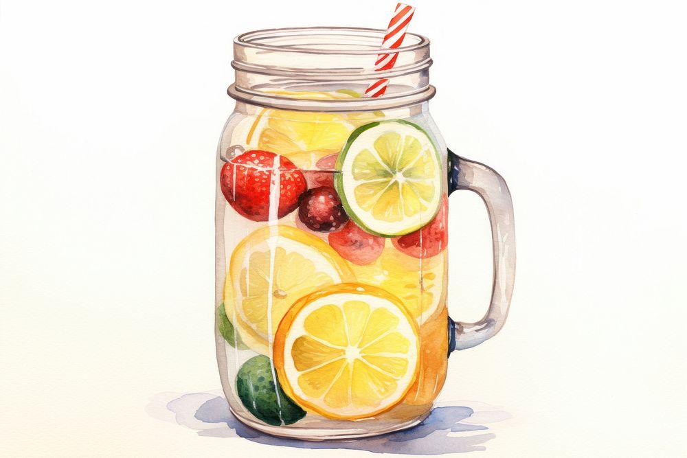 Fruit food jar refreshment. AI generated Image by rawpixel.