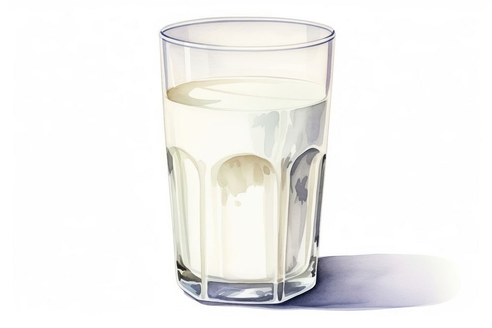 Glass drink milk white background. AI generated Image by rawpixel.