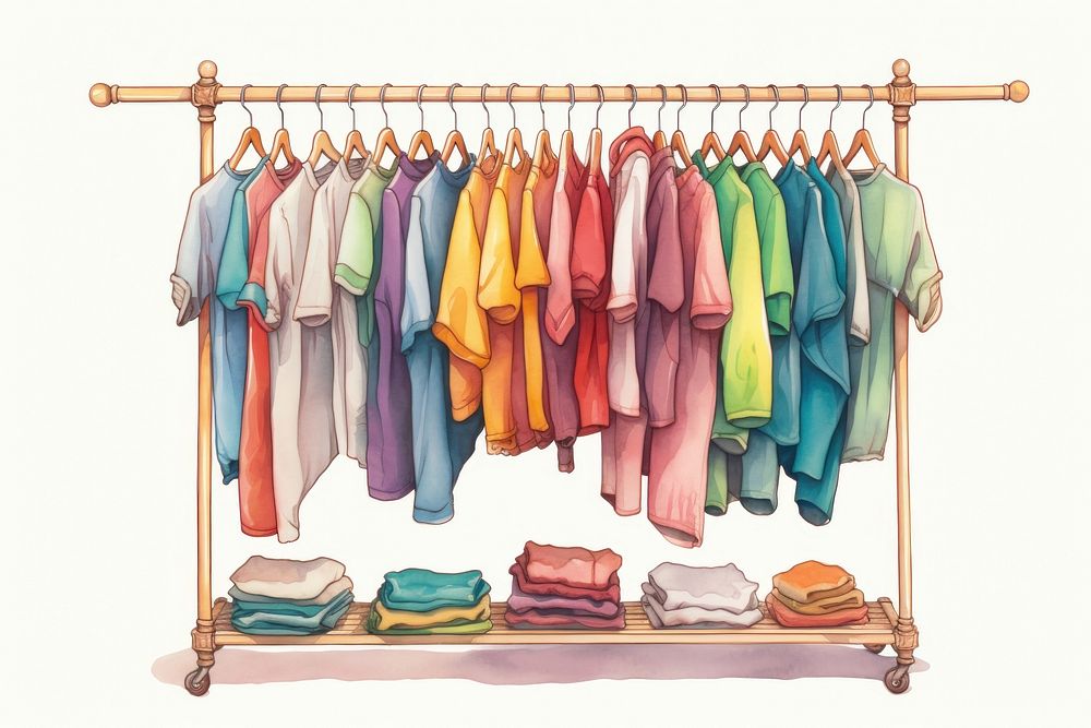 Closet rack white background clothes rack. AI generated Image by rawpixel.