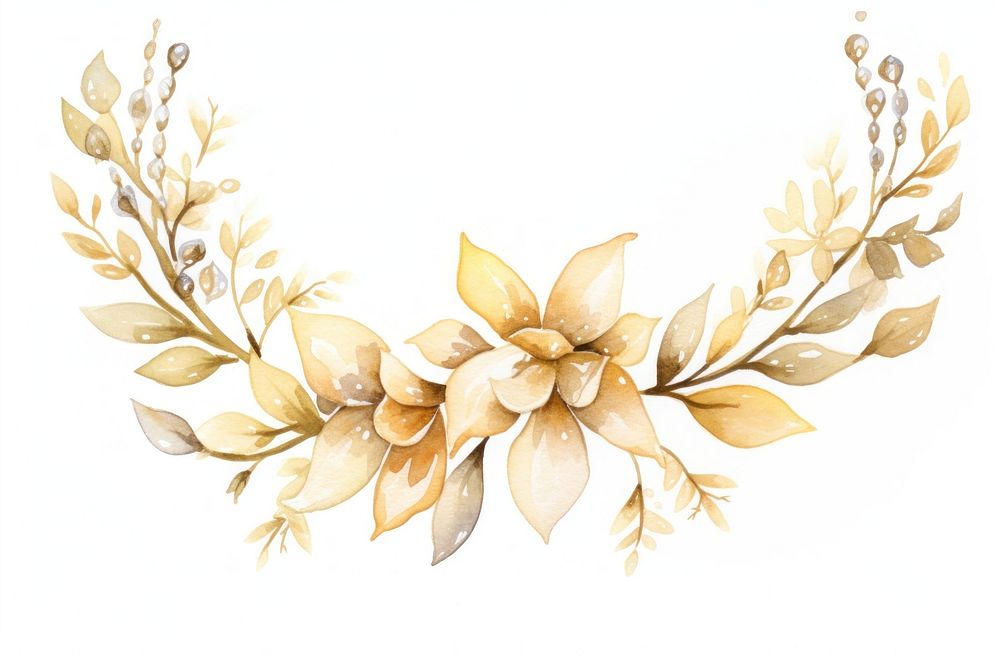 Necklace pattern plant gold. AI generated Image by rawpixel.