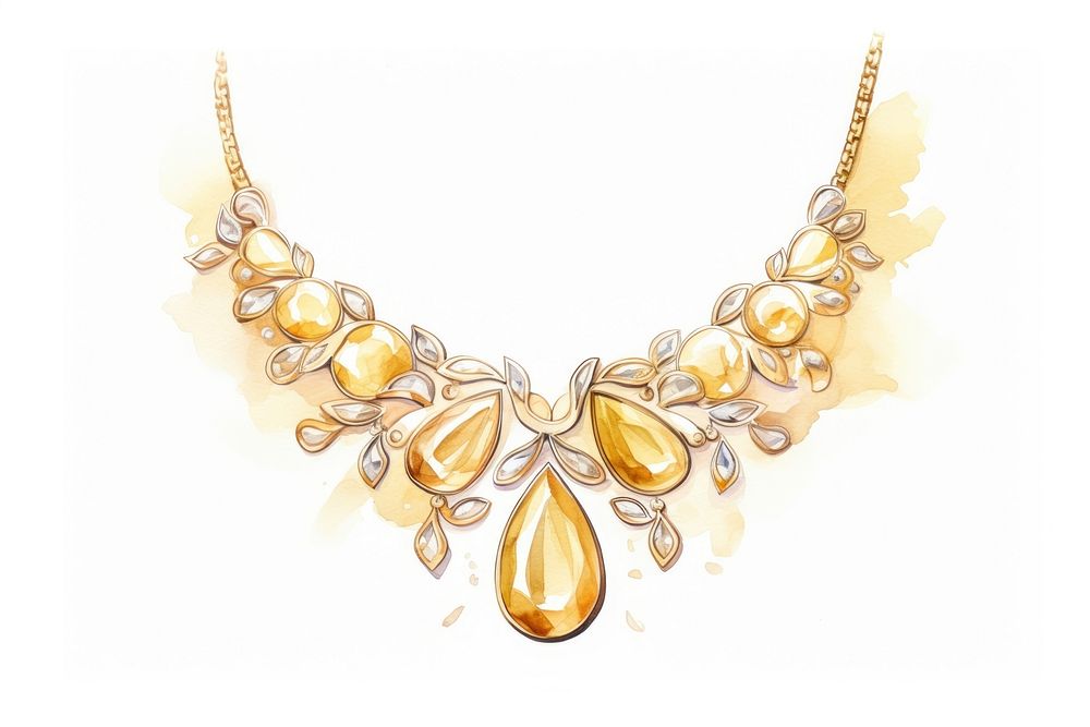 Necklace gold gemstone jewelry. AI generated Image by rawpixel.