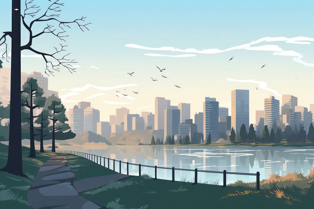 Landscape city architecture cityscape. 