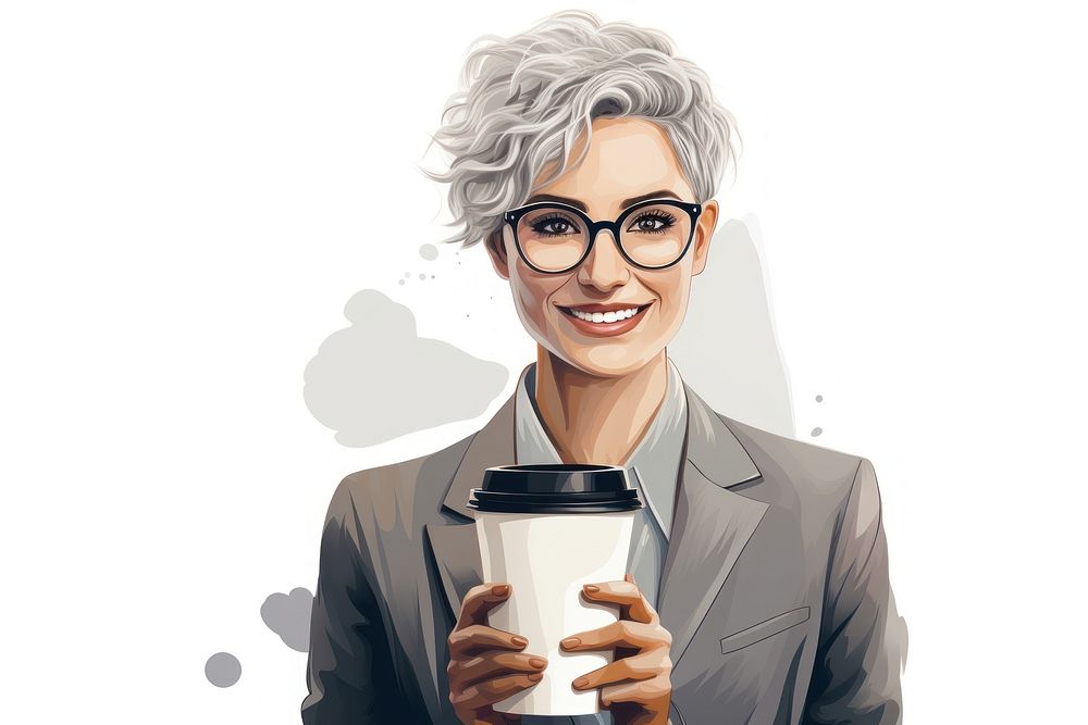 Portrait glasses smiling holding. AI generated Image by rawpixel.
