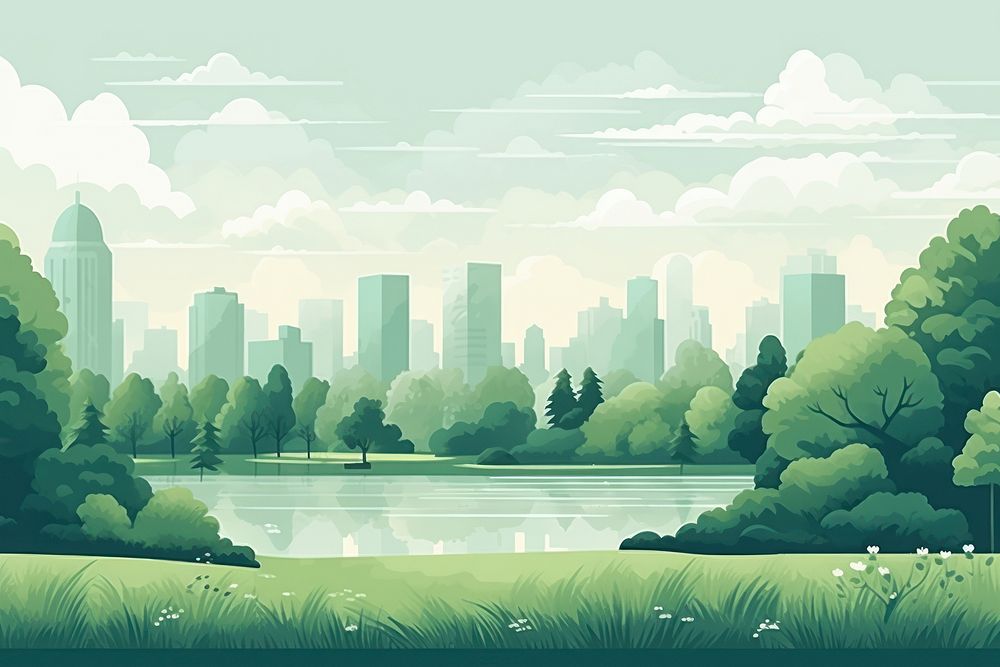 Landscape green outdoors nature. AI generated Image by rawpixel.