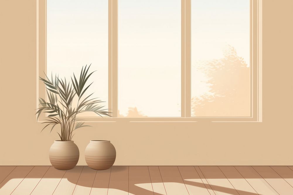 Window plant windowsill flooring. AI generated Image by rawpixel.
