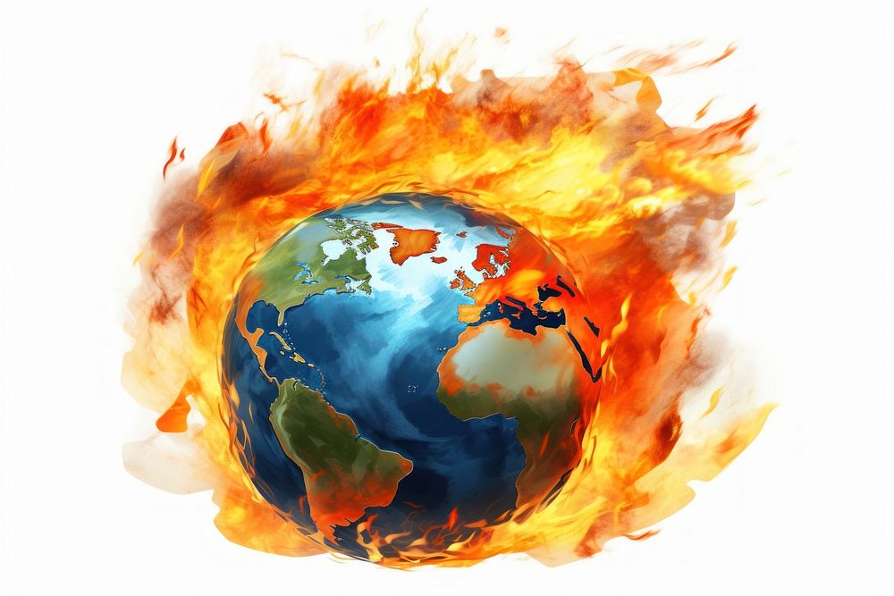 Fire sphere planet space. AI generated Image by rawpixel.