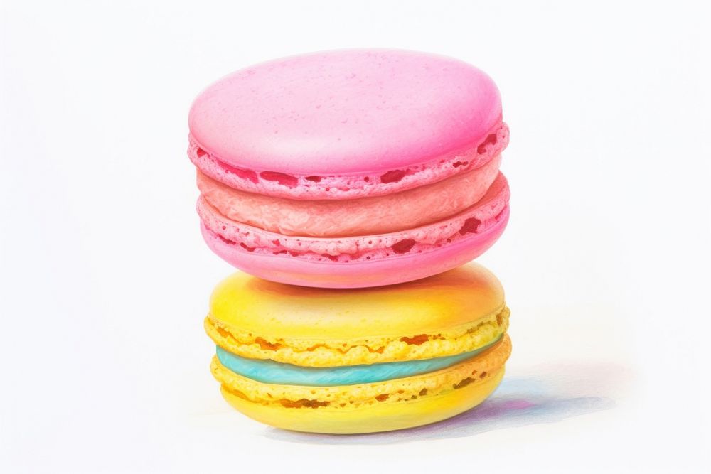 Macarons yellow food pink. AI generated Image by rawpixel.