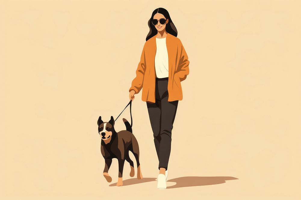 Walking dog animal mammal. AI generated Image by rawpixel.