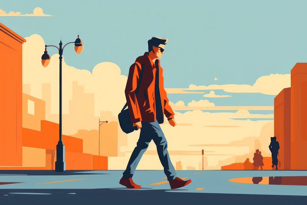 Walking footwear street adult. AI generated Image by rawpixel.