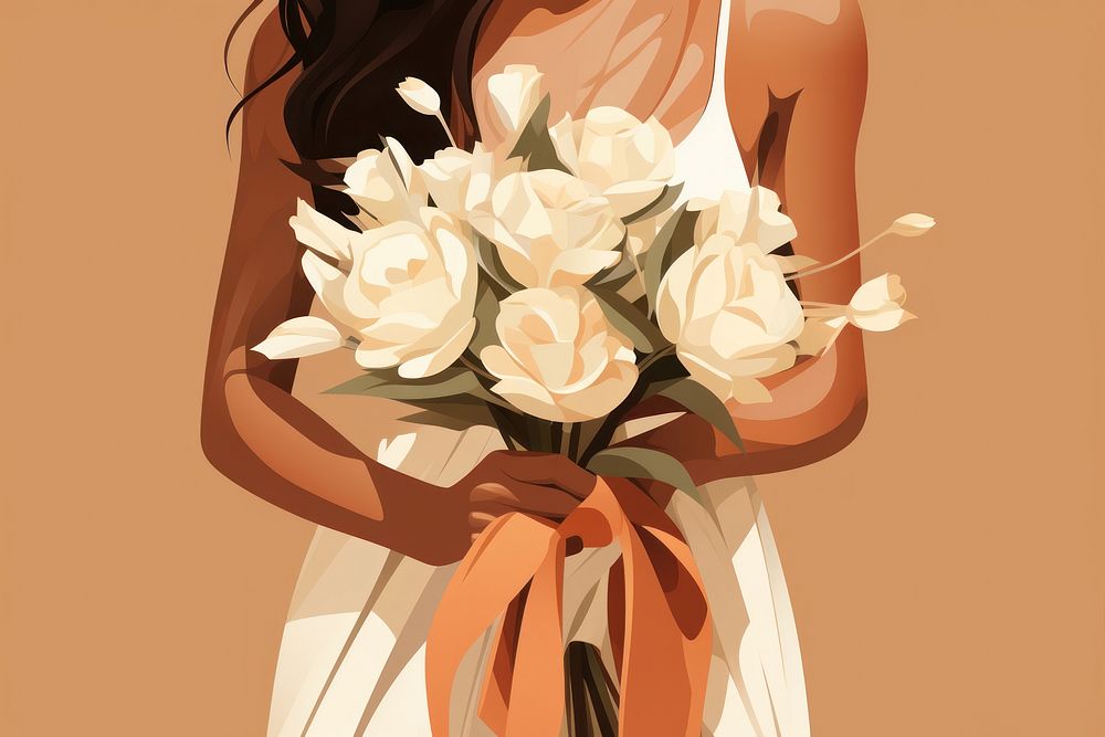 Wedding holding flower plant. AI generated Image by rawpixel.