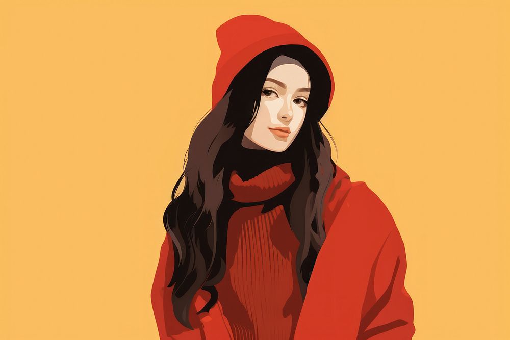 Portrait clothing sweater drawing. AI generated Image by rawpixel.