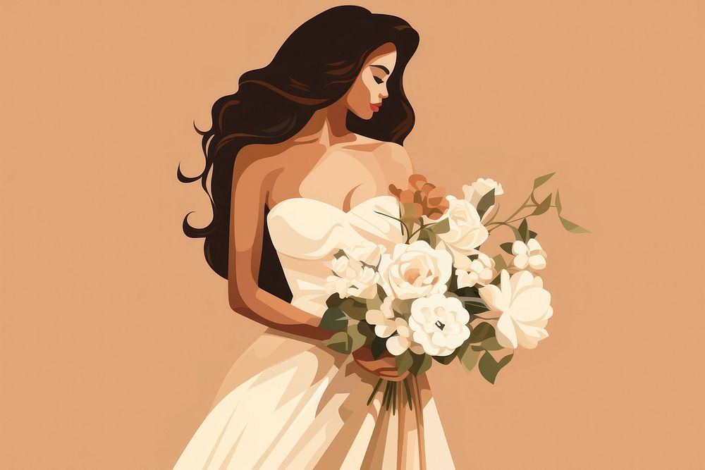 Fashion wedding flower dress. AI generated Image by rawpixel.
