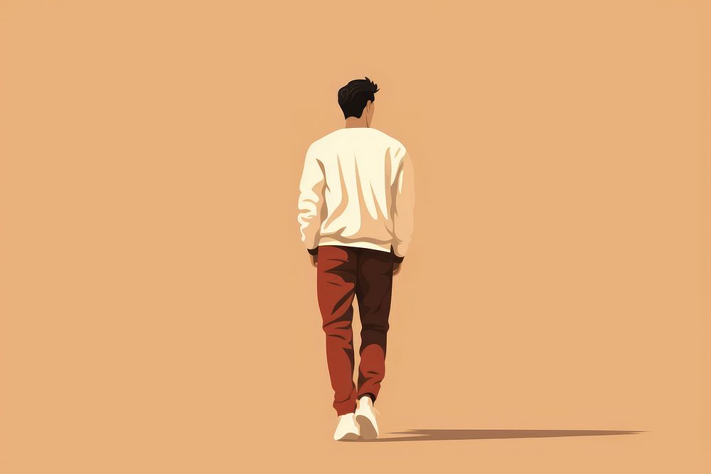 Standing walking adult man. AI generated Image by rawpixel.