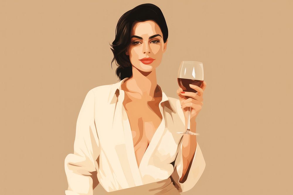 Portrait glass wine holding. AI generated Image by rawpixel.