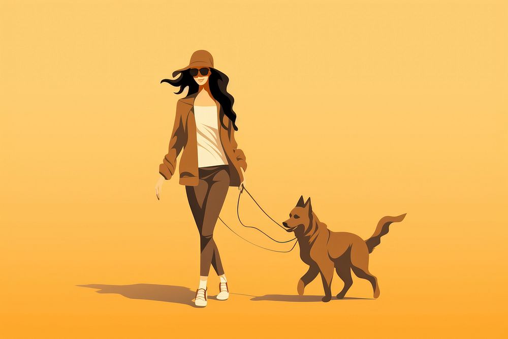Walking dog mammal animal. AI generated Image by rawpixel.