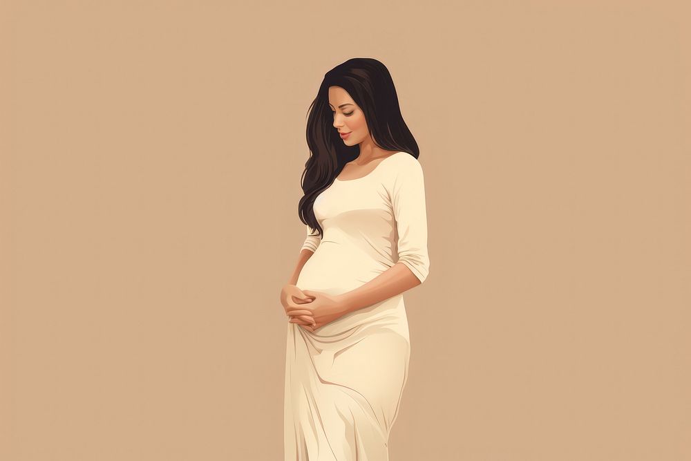 Pregnant fashion sleeve dress. AI generated Image by rawpixel.