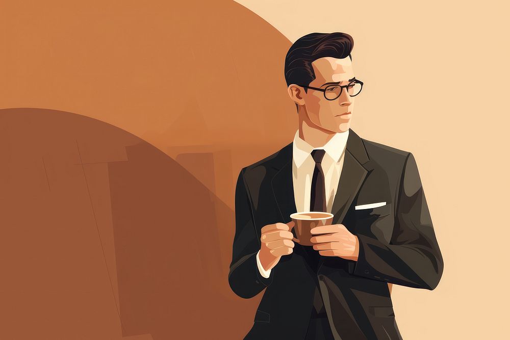 Glasses coffee portrait holding. AI generated Image by rawpixel.
