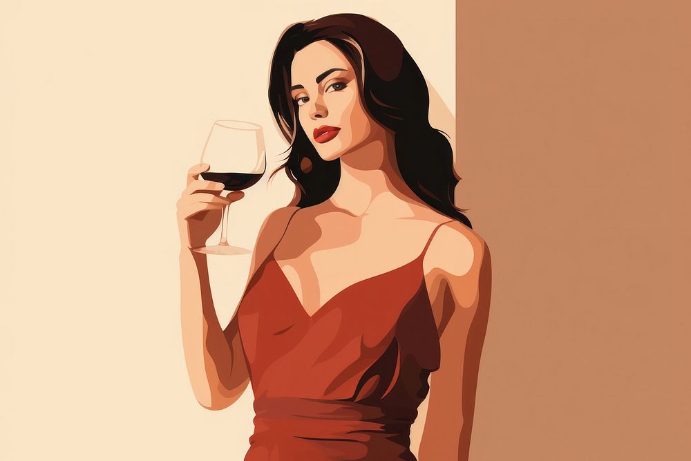 Glass wine portrait holding. AI generated Image by rawpixel.