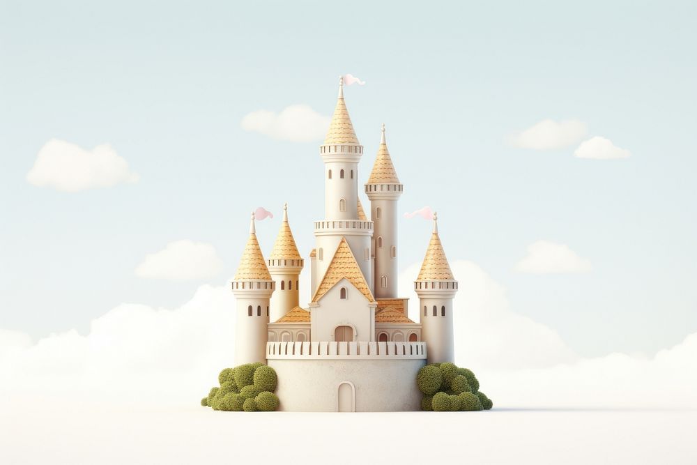 Castle architecture building cloud. AI generated Image by rawpixel.