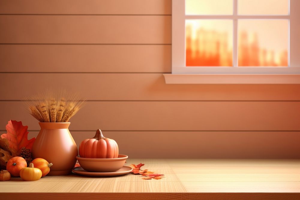 Thanksgiving indoors window food. AI generated Image by rawpixel.