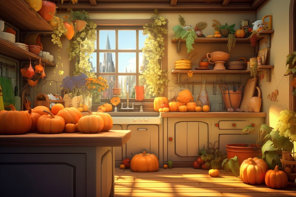 Thanksgiving vegetable pumpkin indoors. AI generated Image by rawpixel.